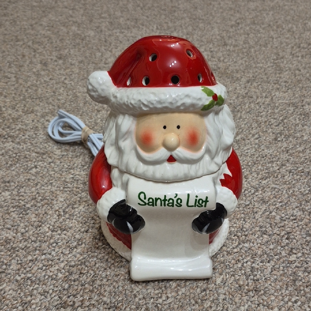 Scentsy Santa's List Retired Red and White Candle Wax Warmer NEW No Pen